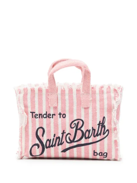 MC2 Saint Barth striped frayed-edge phone bag