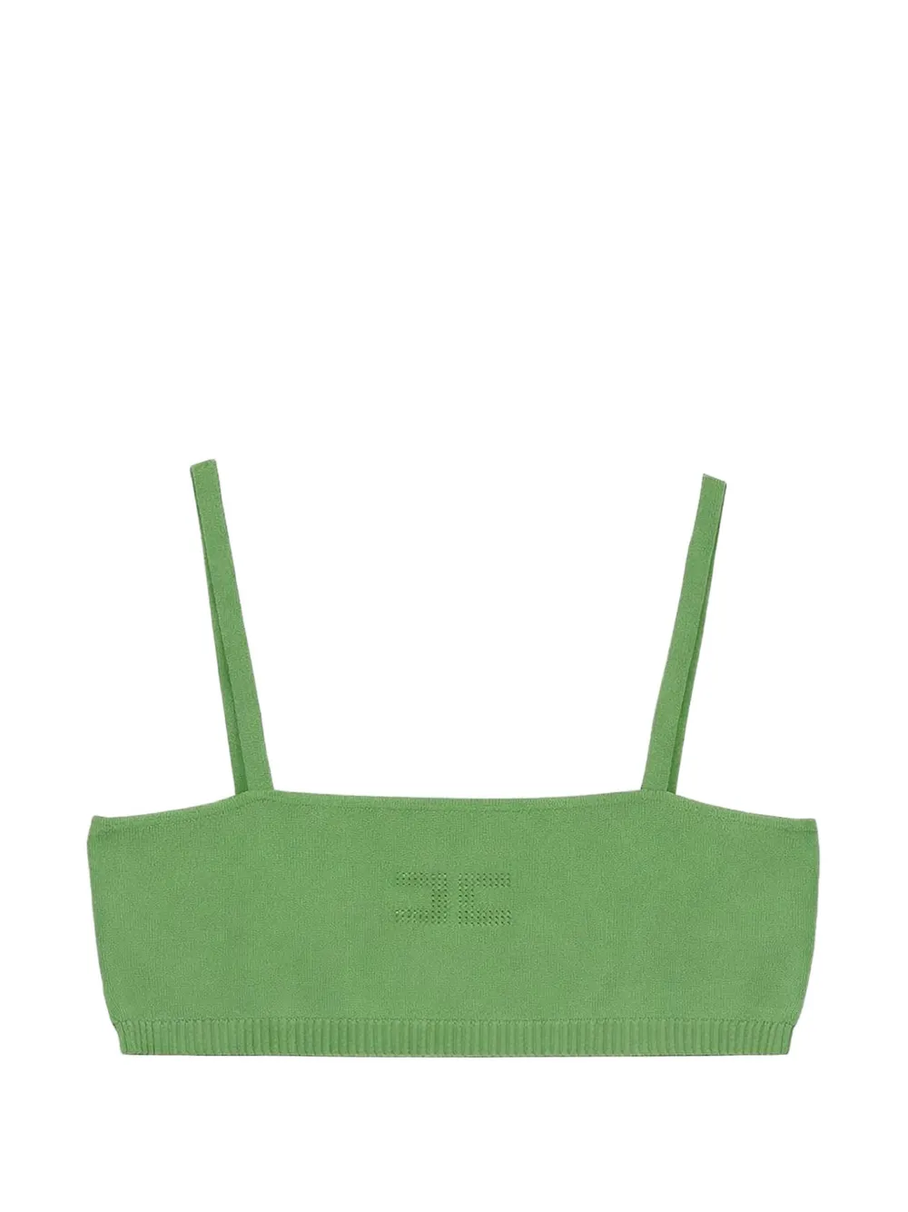 Elisabetta Franchi La Mia Bambina perforated-logo knitted top - Verde