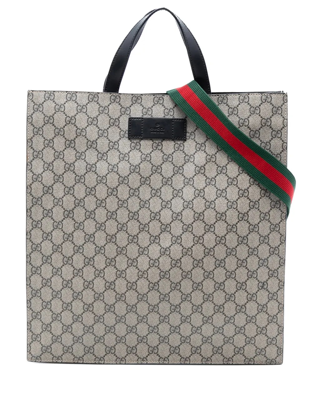 Gucci Pre-Owned 2016-2026 GG Supreme Web Vertical satchel - Toni neutri