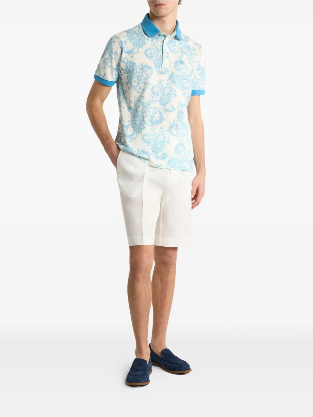 ETRO 플레인 컬러 리넨 쇼츠 | 테일러드 쇼츠