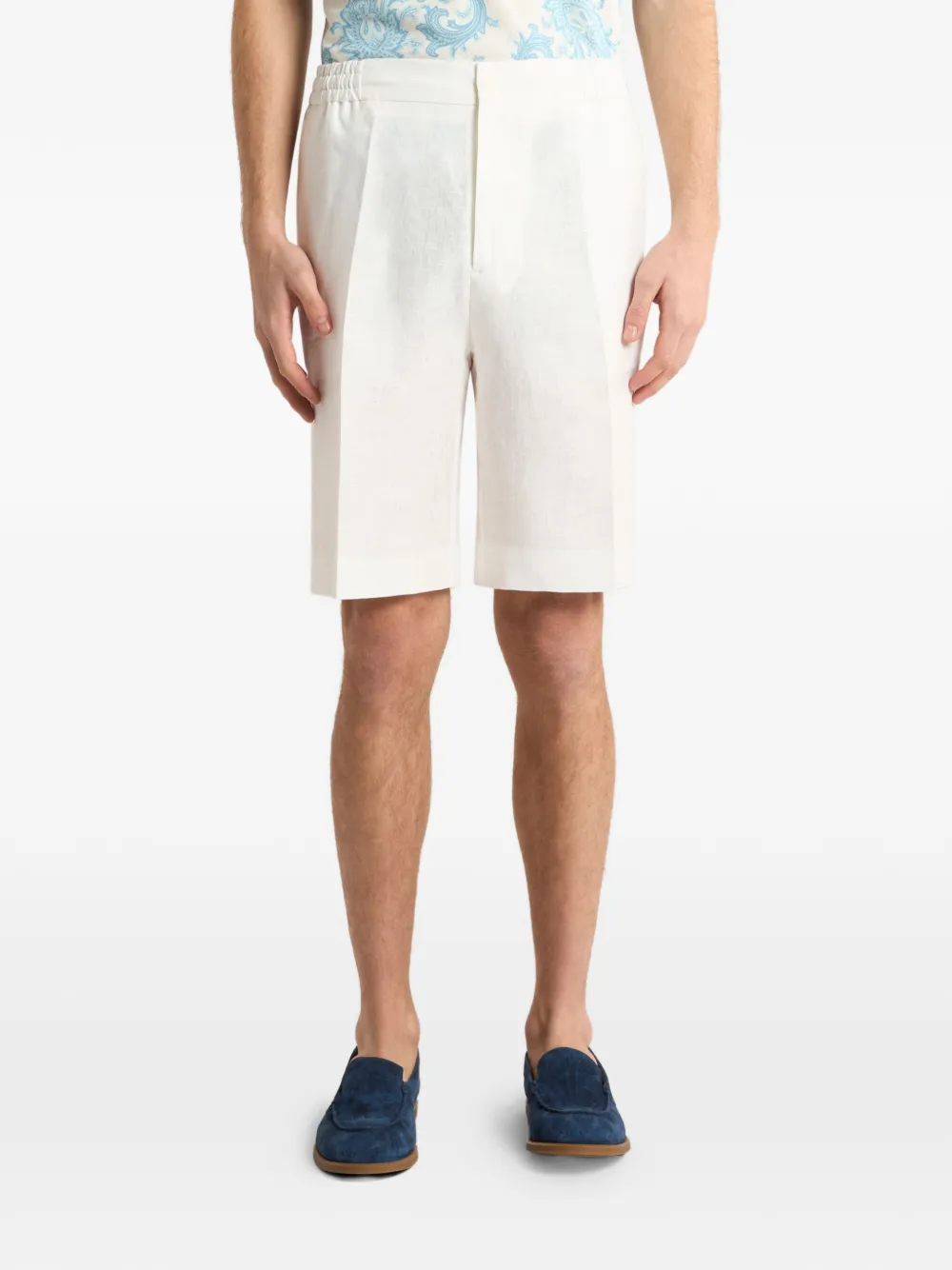 ETRO Linnen effen shorts Wit