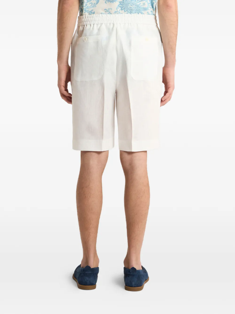 ETRO Linnen effen shorts Wit