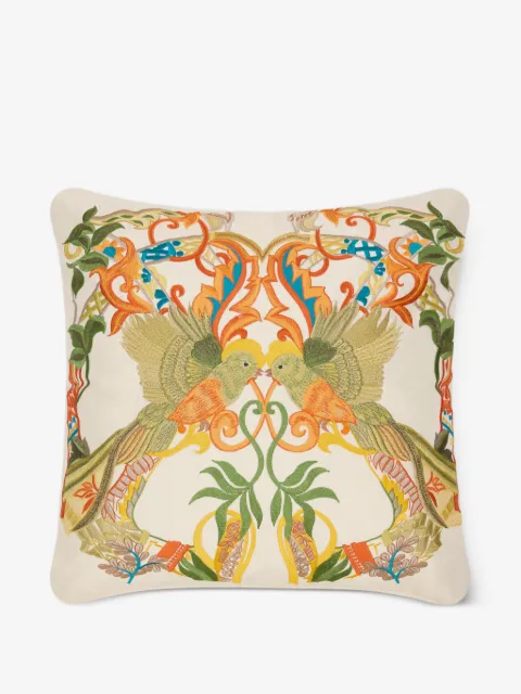 ETRO HOME cojín con pájaros bordados