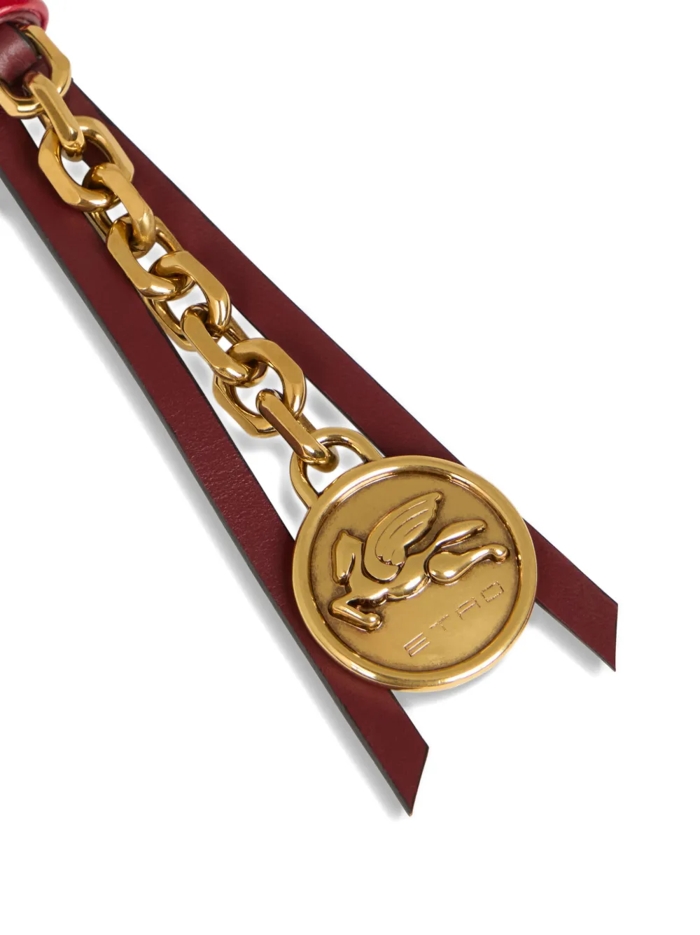ETRO Pegaso leren amulet Bruin