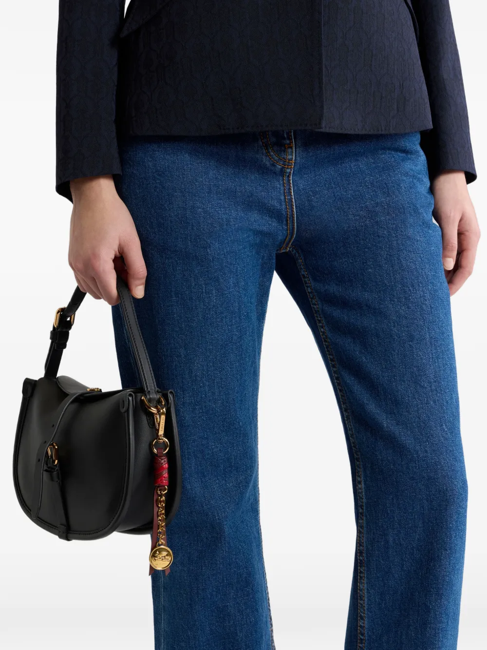 ETRO Pegaso leren amulet Bruin