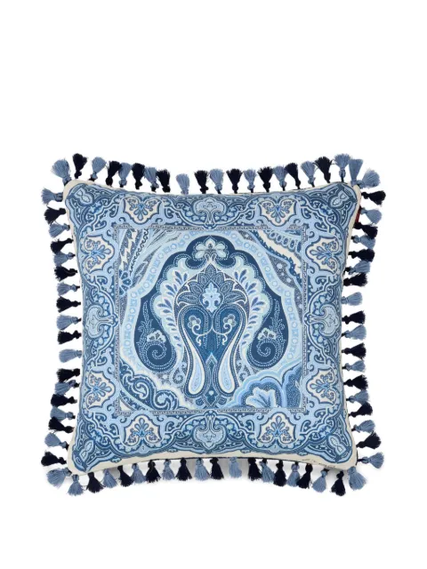 ETRO HOME tassels print cotton cushion