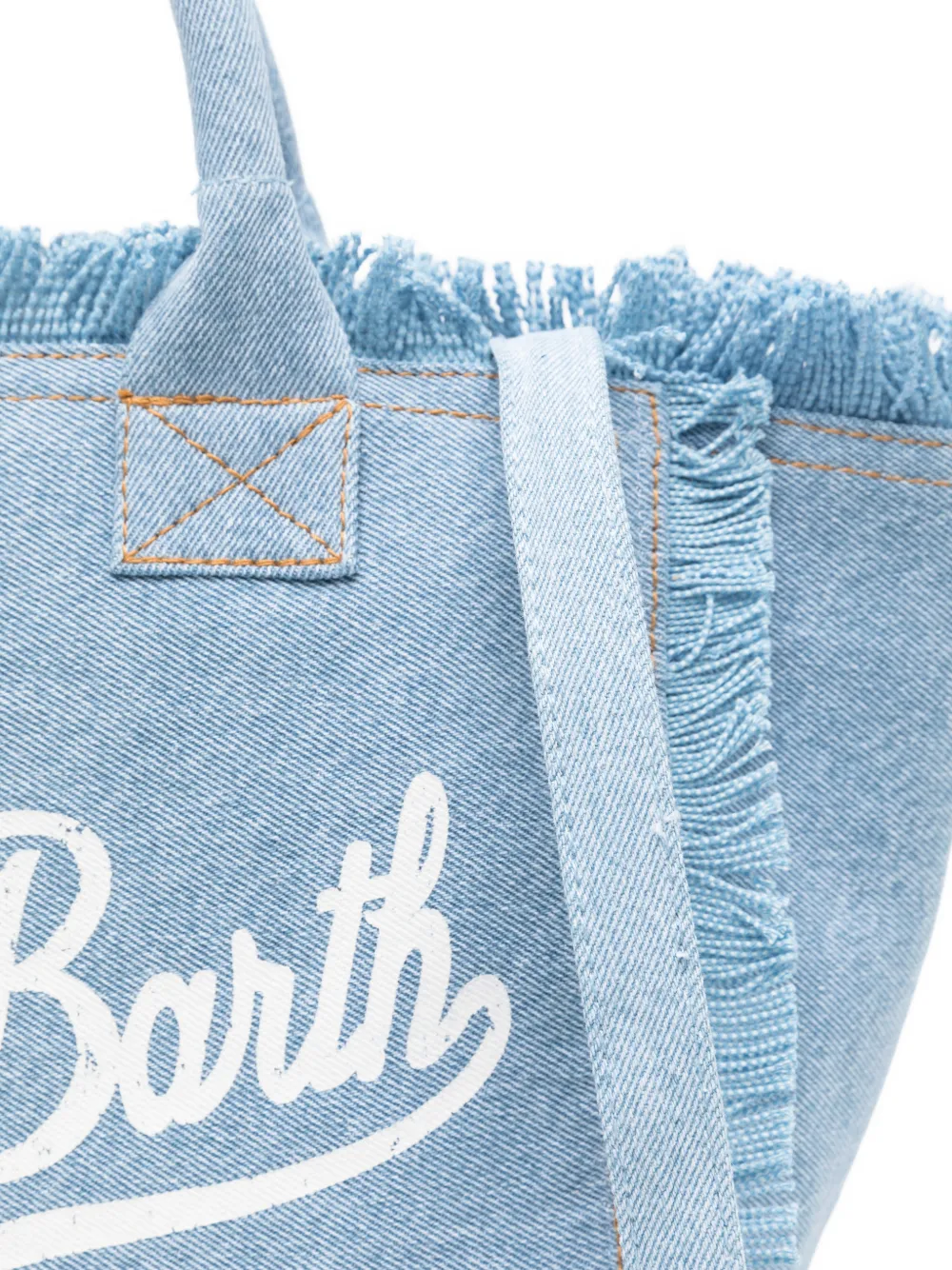 MC2 Saint Barth Kids Colette shopper met logo-print en franje Blauw
