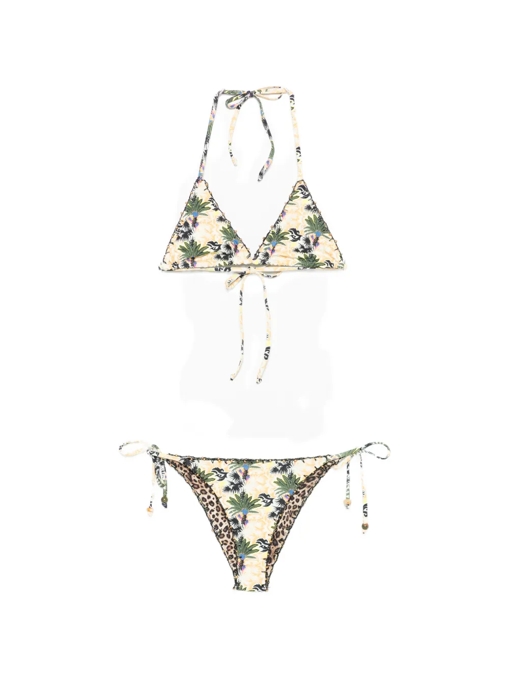 Anjuna Melissa printed reversible crochet-trim bikini - Toni neutri