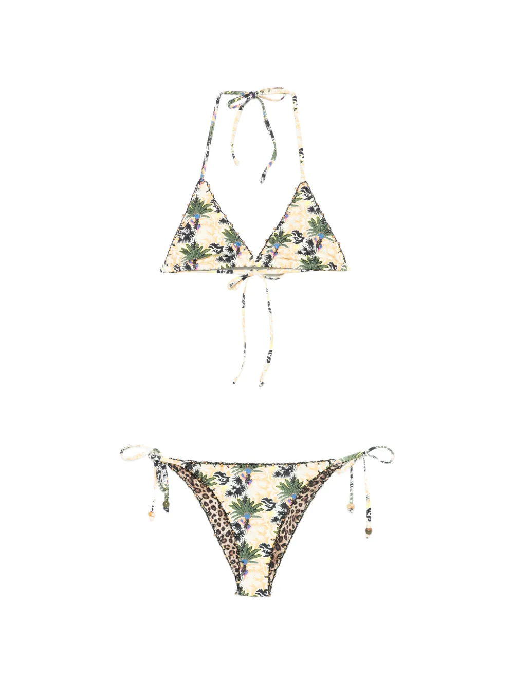 Anjuna Melissa printed reversible crochet-trim bikini - Nude