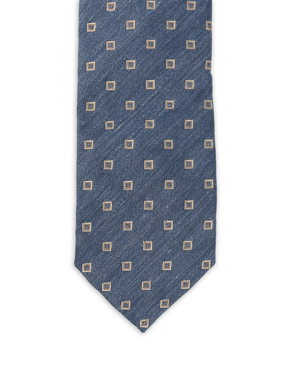Barba Stropdas met geometrisch patroon Blauw