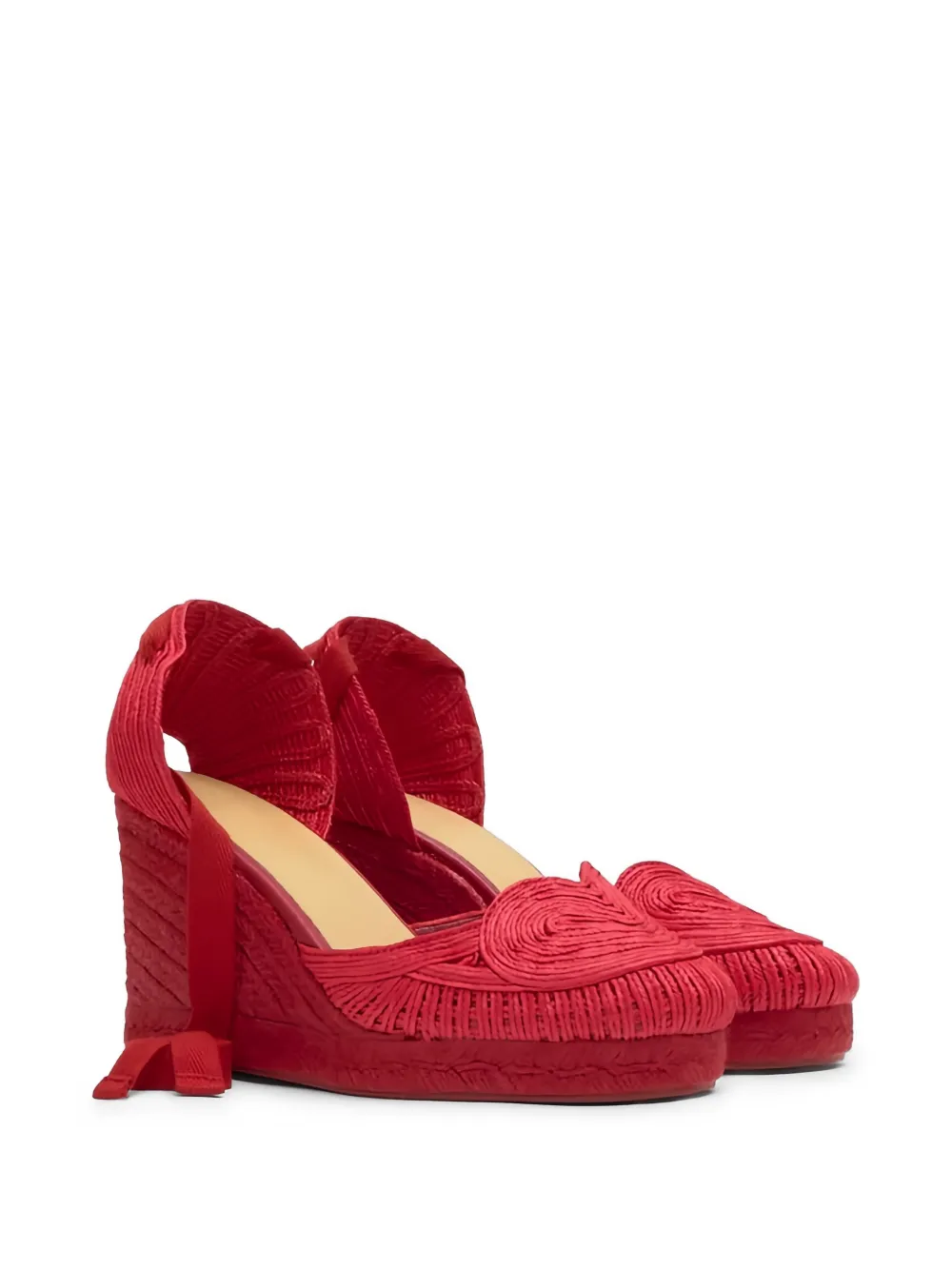 Castañer Cacia heart-motif wedge espadrilles Rood