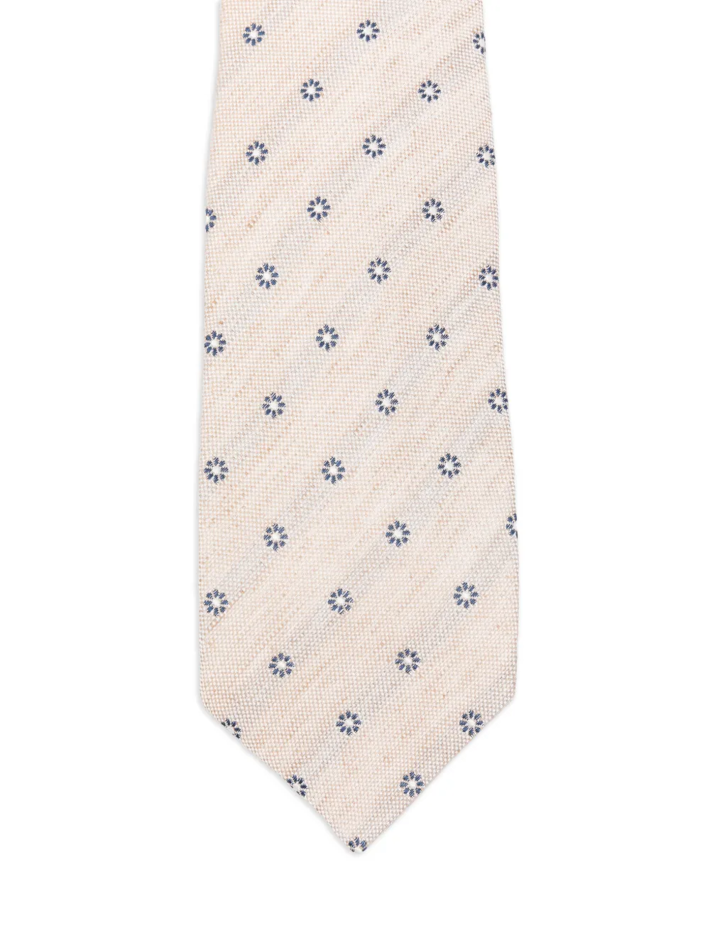 Barba Stropdas met bloemenprint Beige