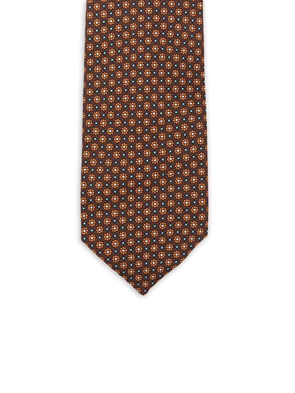 Barba Stropdas met bloemenprint Bruin