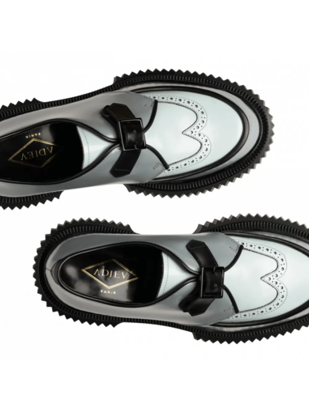 Adieu Paris Leren loafers met gesp Grijs