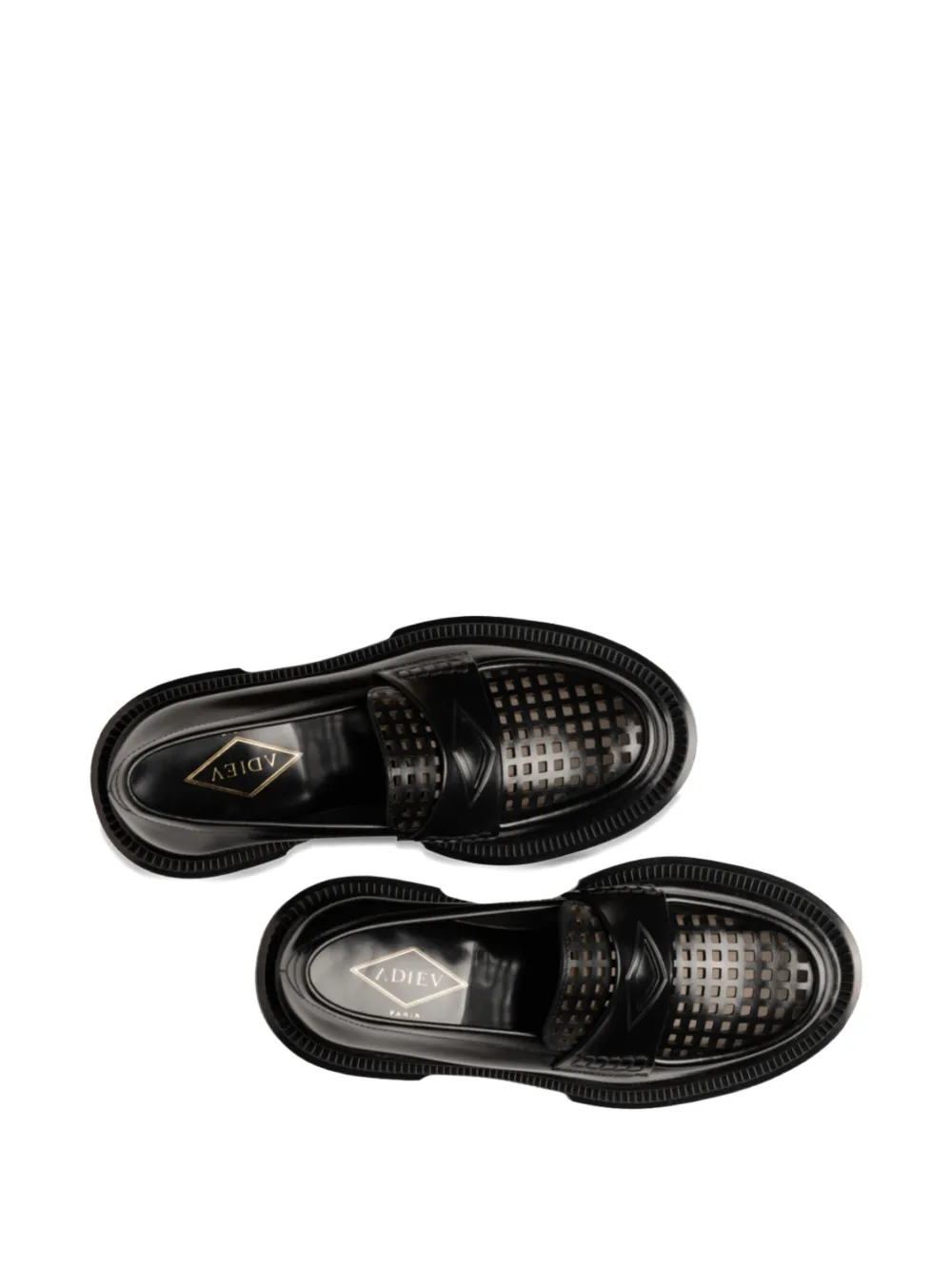 Adieu Paris Geperforeerde loafers Zwart