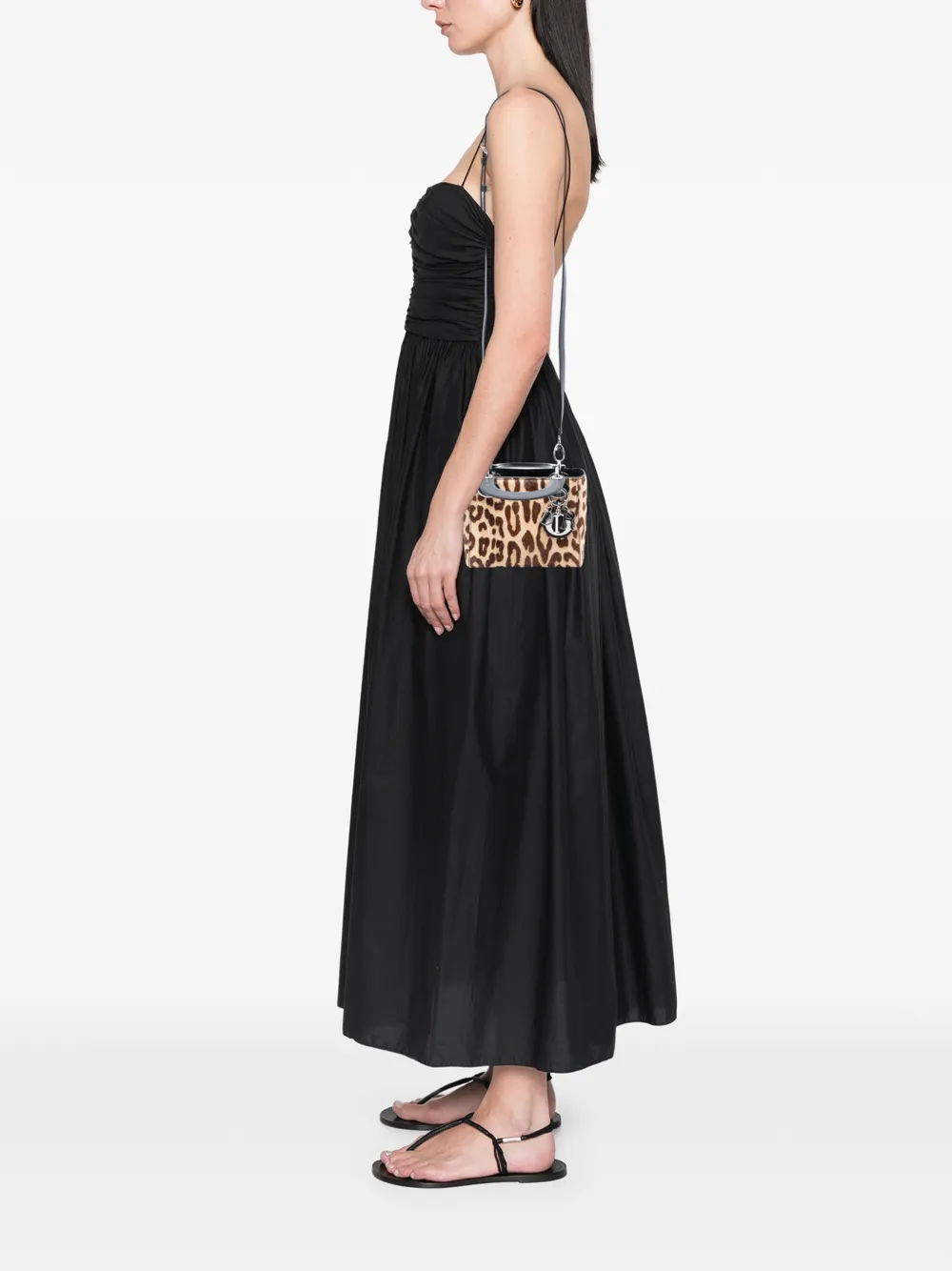 Christian Dior Pre-owned Bolso Satchel Lady Dior Mini Con Pelo De Poni Y Estampado De Leopardo 2014 - Neutro 