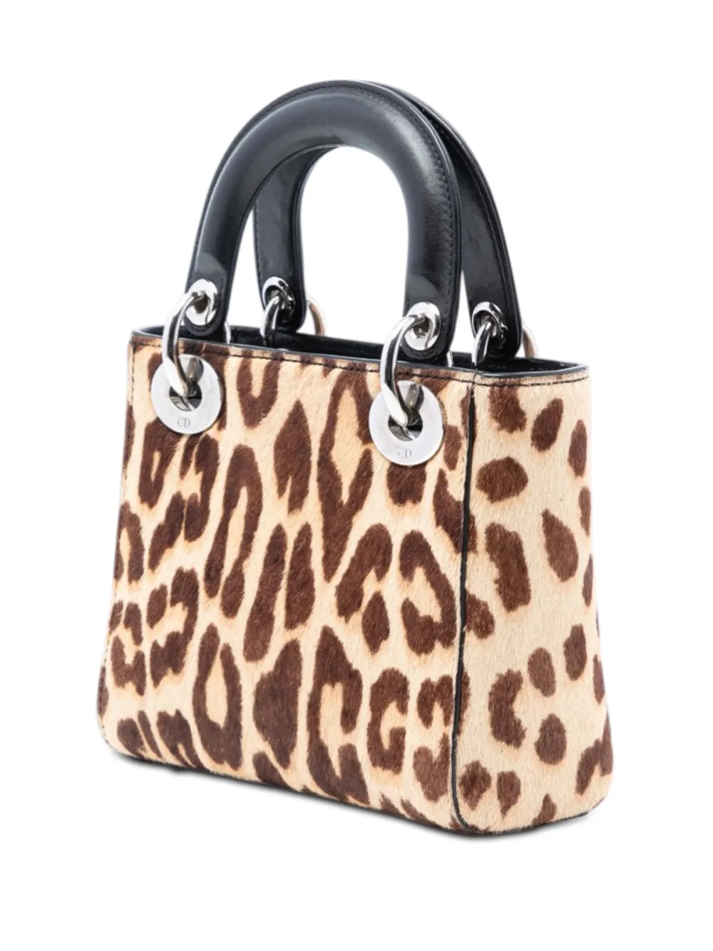  Christian Dior Pre-owned Bolso Satchel Lady Dior Mini Con Pelo De Poni Y Estampado De Leopardo 2014 - Neutro 