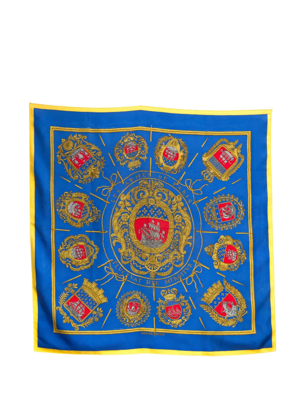 Hermès Pre-Owned 1992 Les Armes De Paris silk scarf - Blu