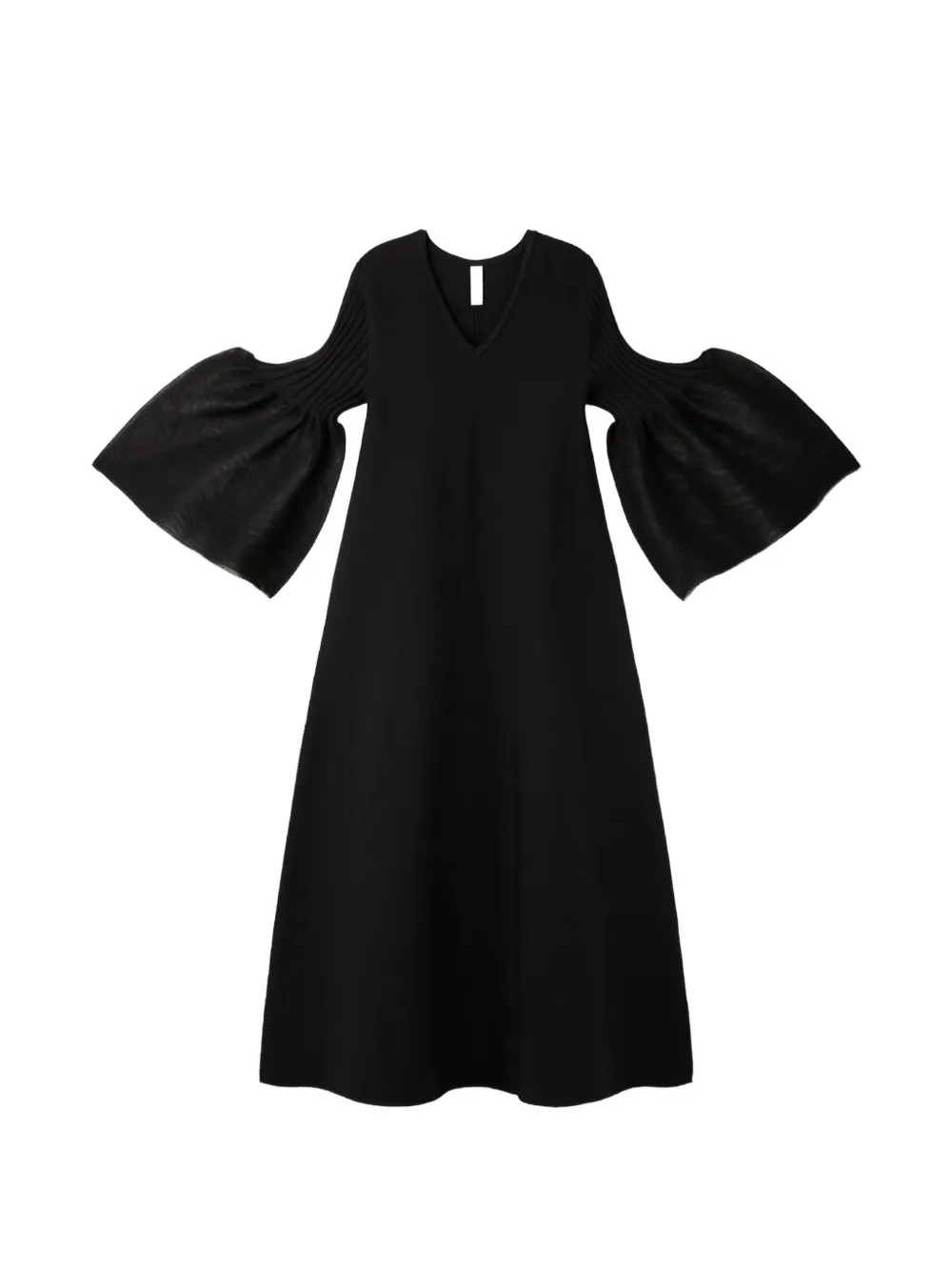 CFCL ribbed-knit bell-sleeve dress - Nero