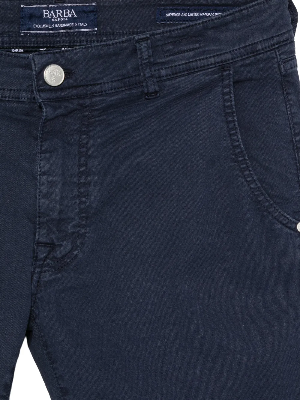 Barba Broek met geborduurde zak Blauw