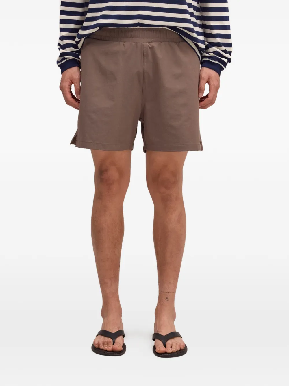 NN07 Elastische shorts met borduurwerk Beige
