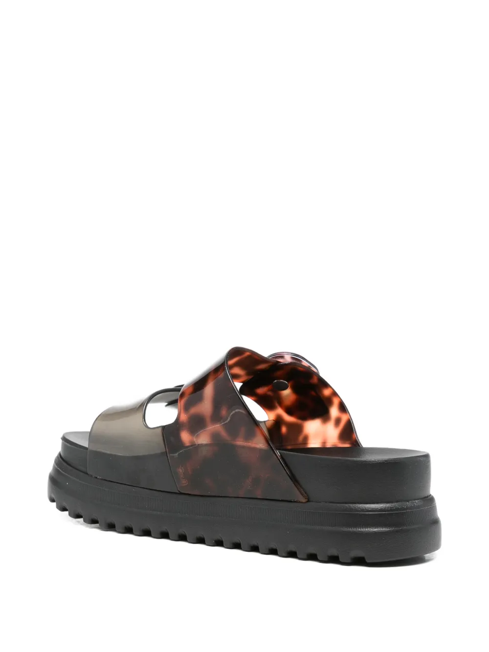Melissa Sandalen met gesp en schildpadschild-effect Zwart
