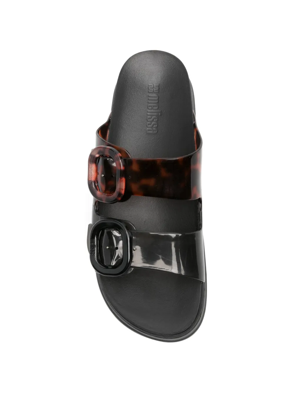 Melissa Sandalen met gesp en schildpadschild-effect Zwart