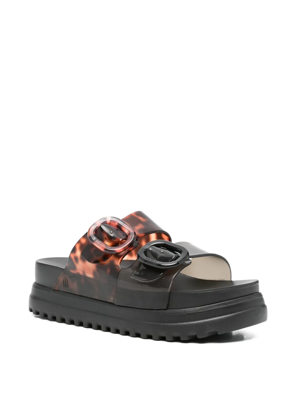Melissa Sandalen met gesp en schildpadschild-effect Zwart