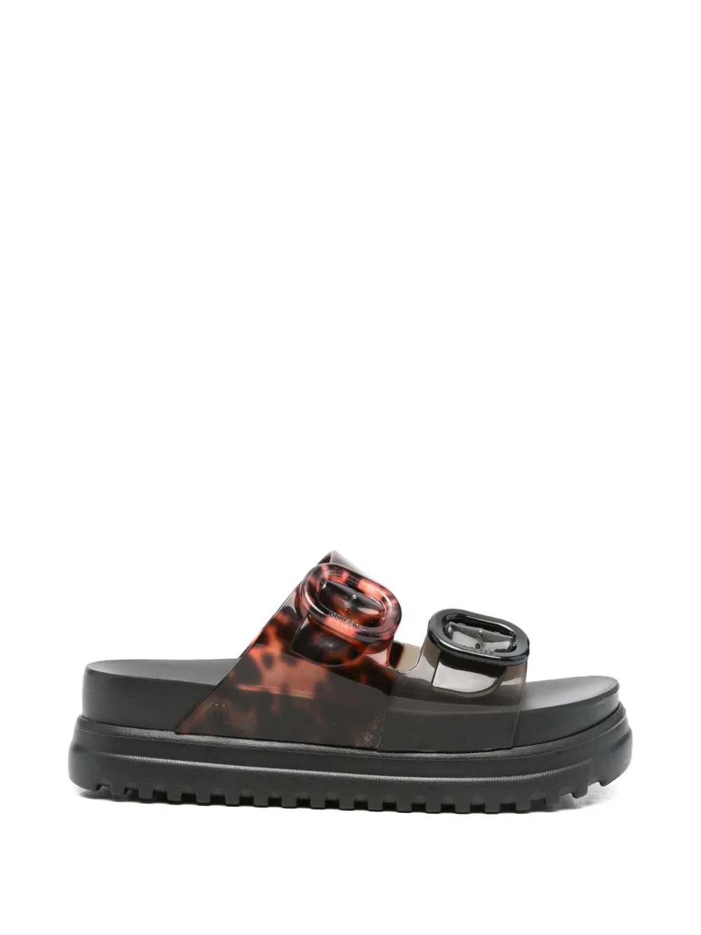Melissa Sandalen met gesp en schildpadschild-effect Zwart