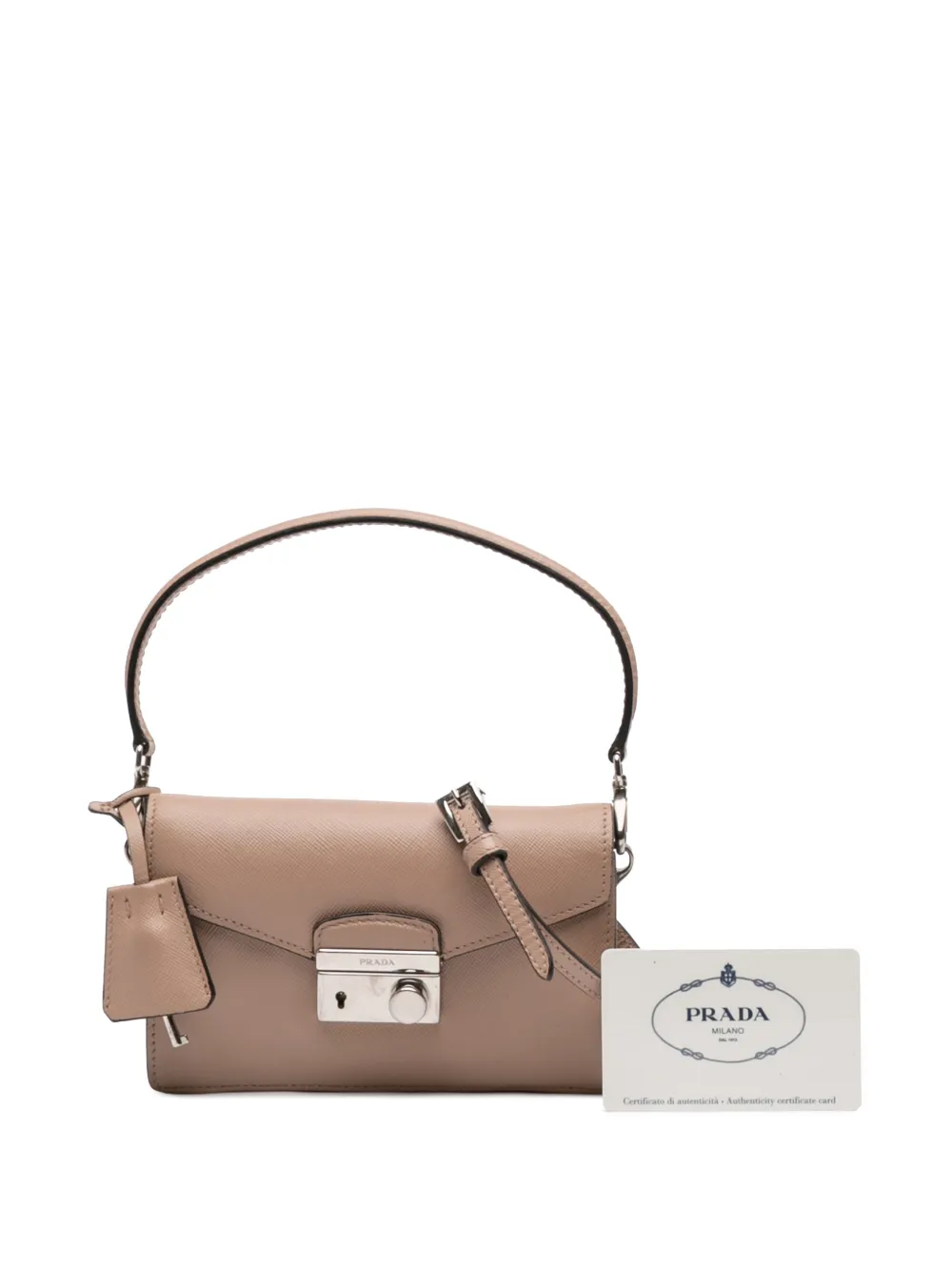 Prada Pre-Owned 2013-2026 Mini Saffiano Lux Sound Lock Satchel