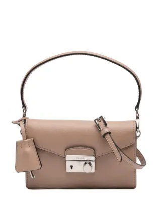 Prada Pre-Owned 2013-2026 Mini Saffiano Lux Sound Lock Satchel