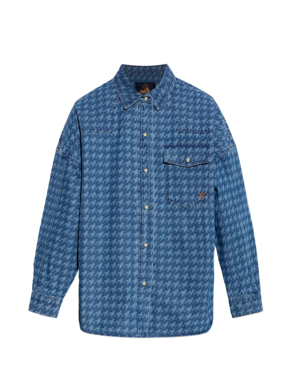 Perfect Moment houndstooth-pattern denim shirt - Blu