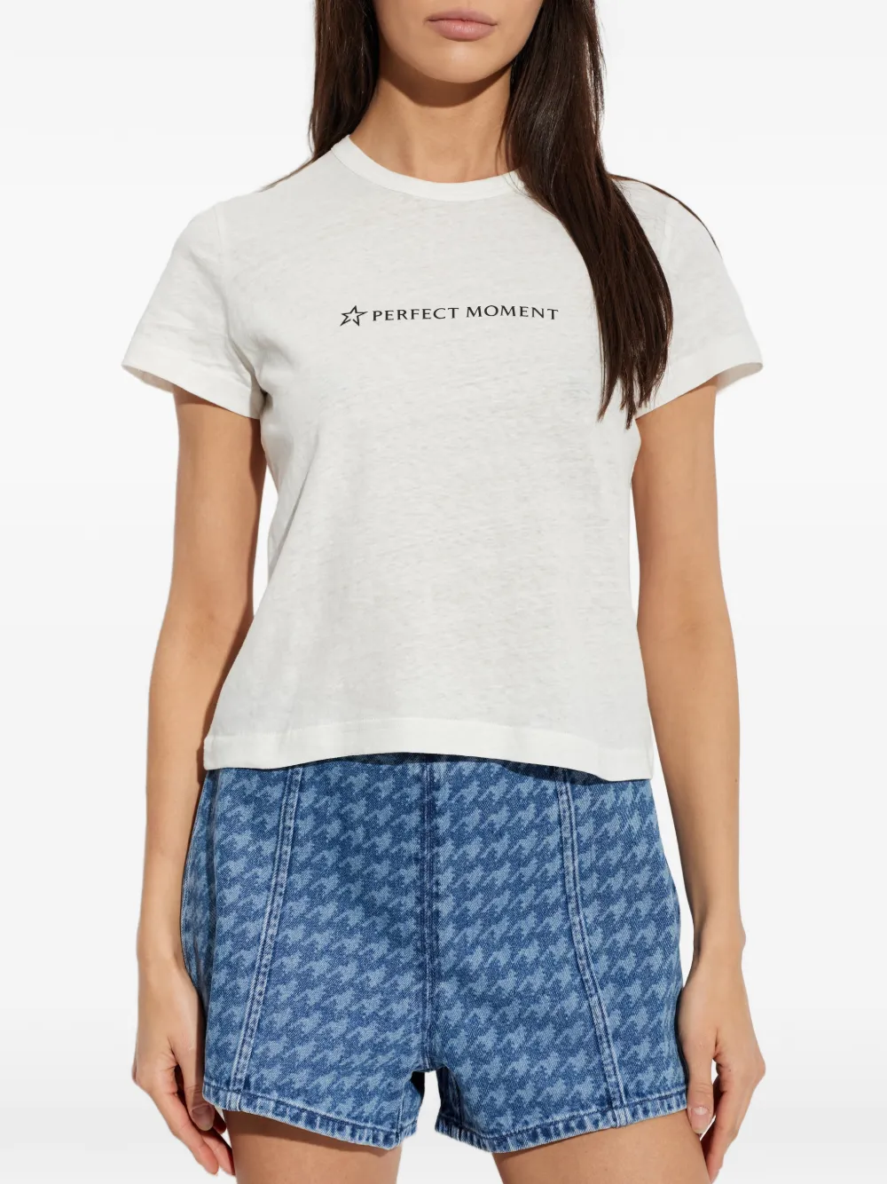 Perfect Moment T-shirt met logoprint Beige