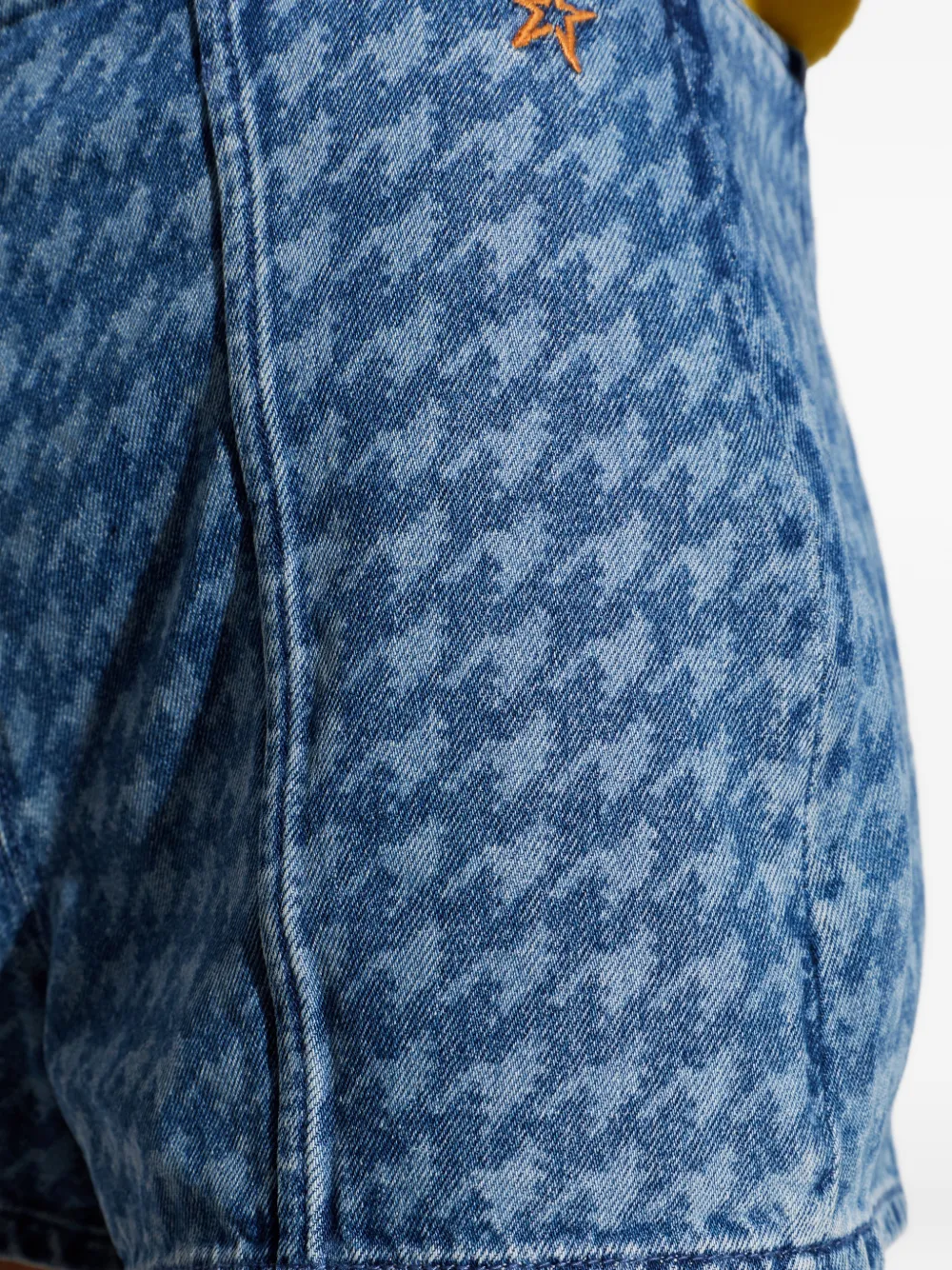 Perfect Moment Denim shorts met pied-de-poule print Blauw
