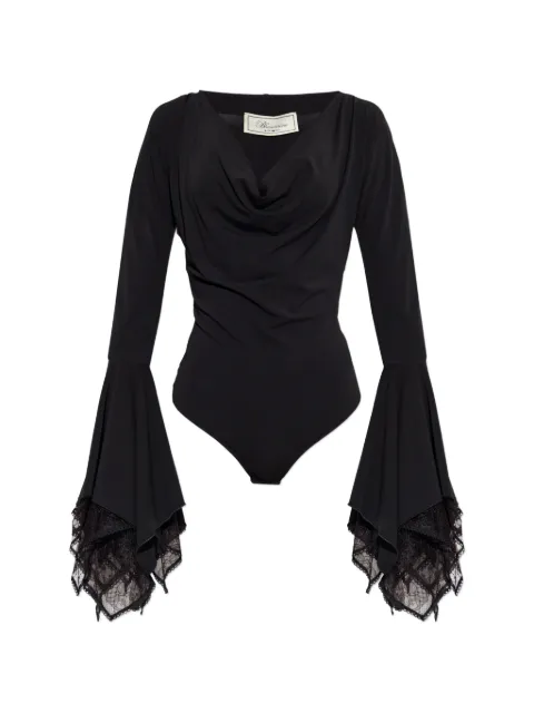 Blumarine body con mangas acampanadas y ribete de encaje