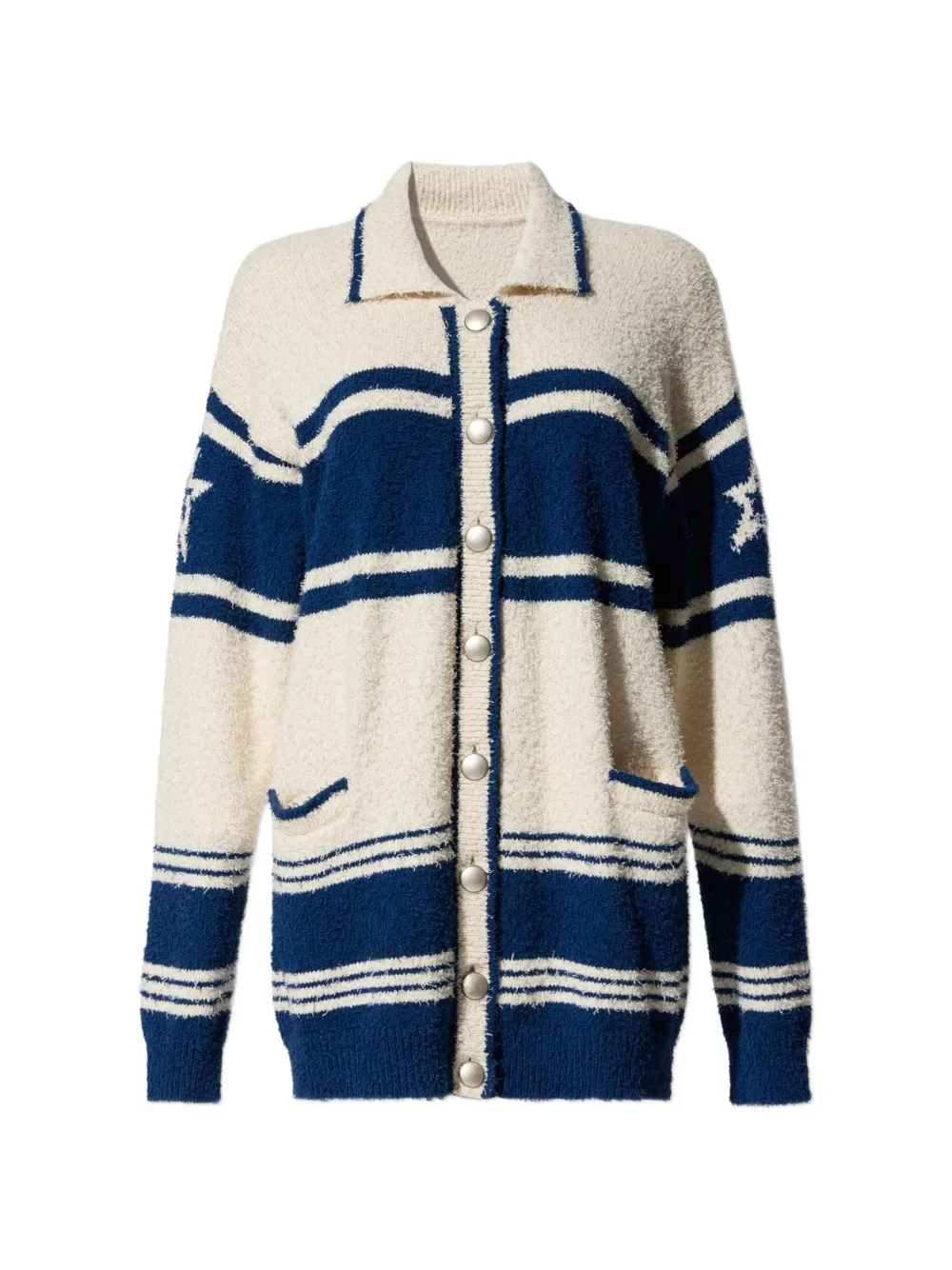 Perfect Moment striped bouclé cardigan - Blu