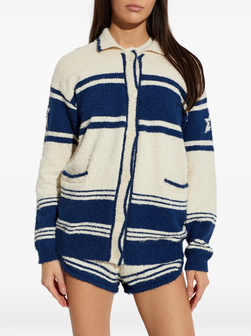 Perfect Moment Gestreept bouclé vest Blauw