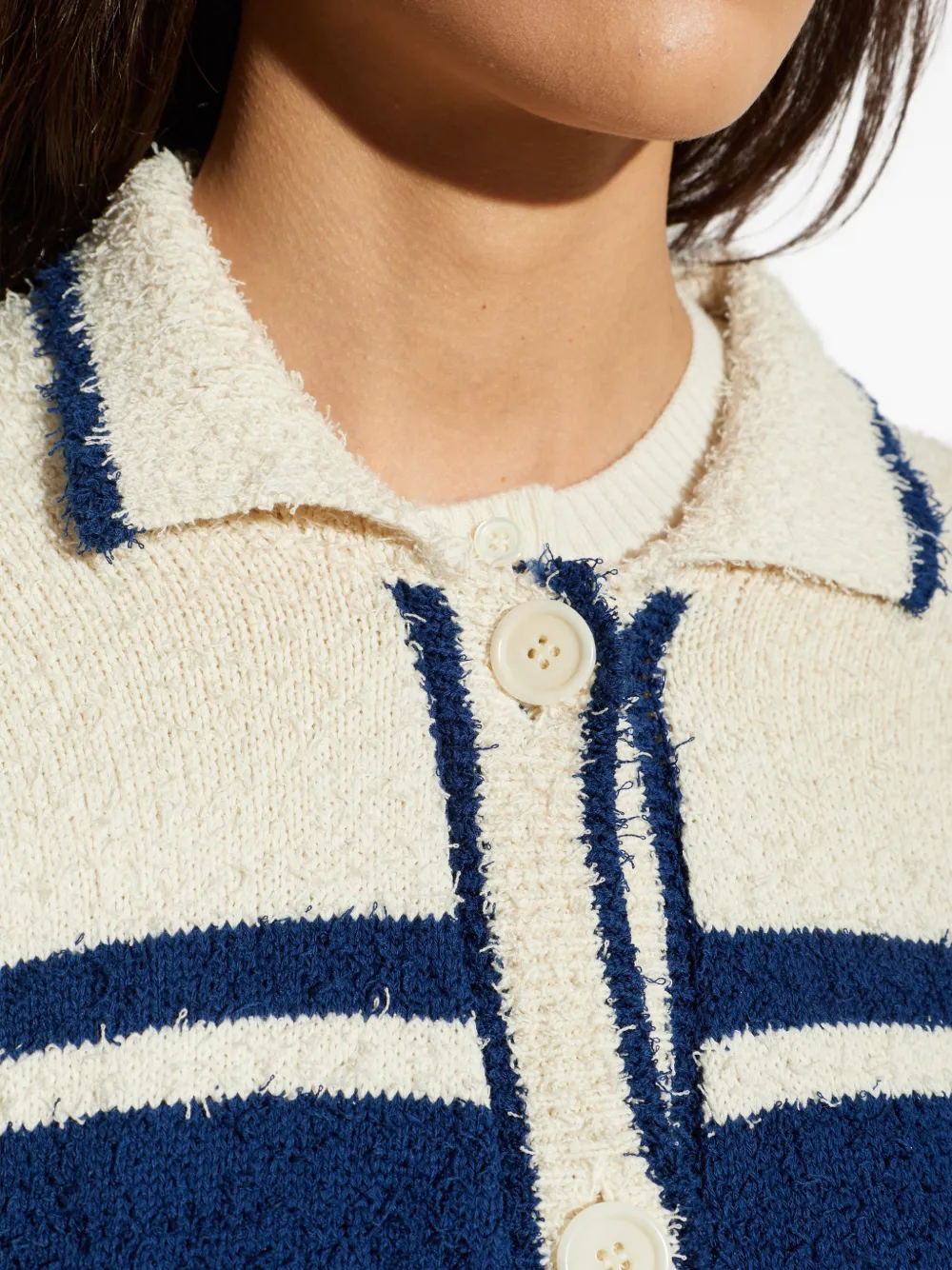 Perfect Moment Gestreept bouclé vest Blauw