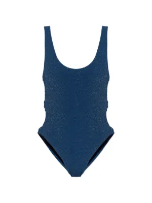 green label relaxing サイドホール ワンピース水着 UNITED ARROWS green label relaxing｜ハイネックWリボン ドット柄