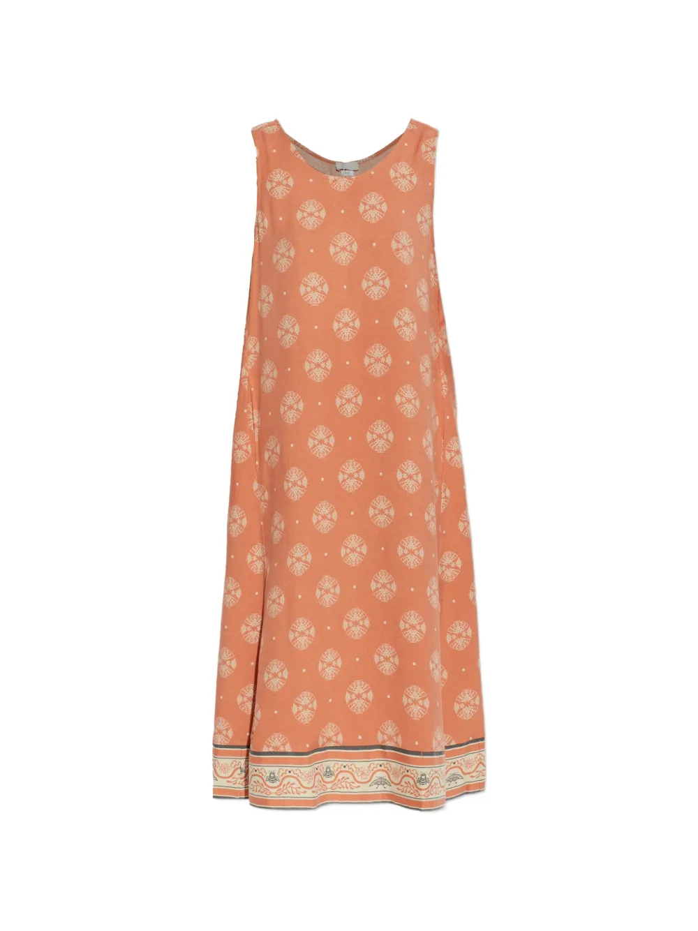 Hanro geometric-print A-line midi dress - Arancione
