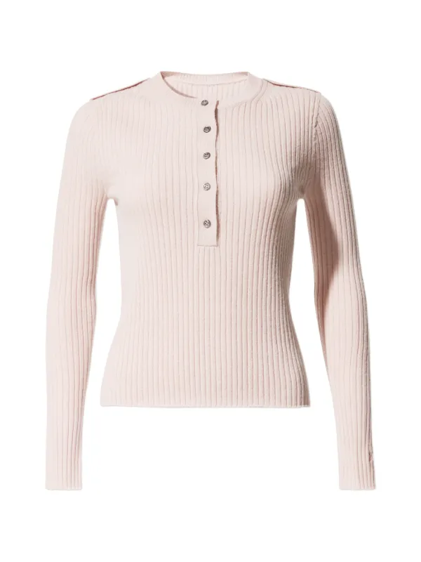 Perfect Moment Henley-neck Top in Pink