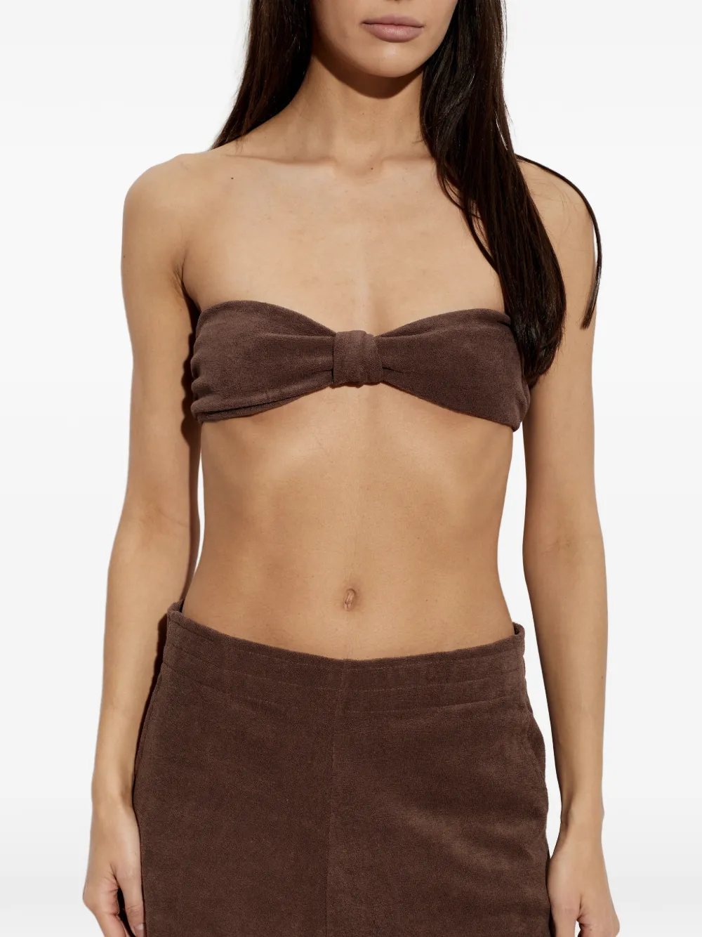 Perfect Moment terry-cloth bandeau top - Marrone