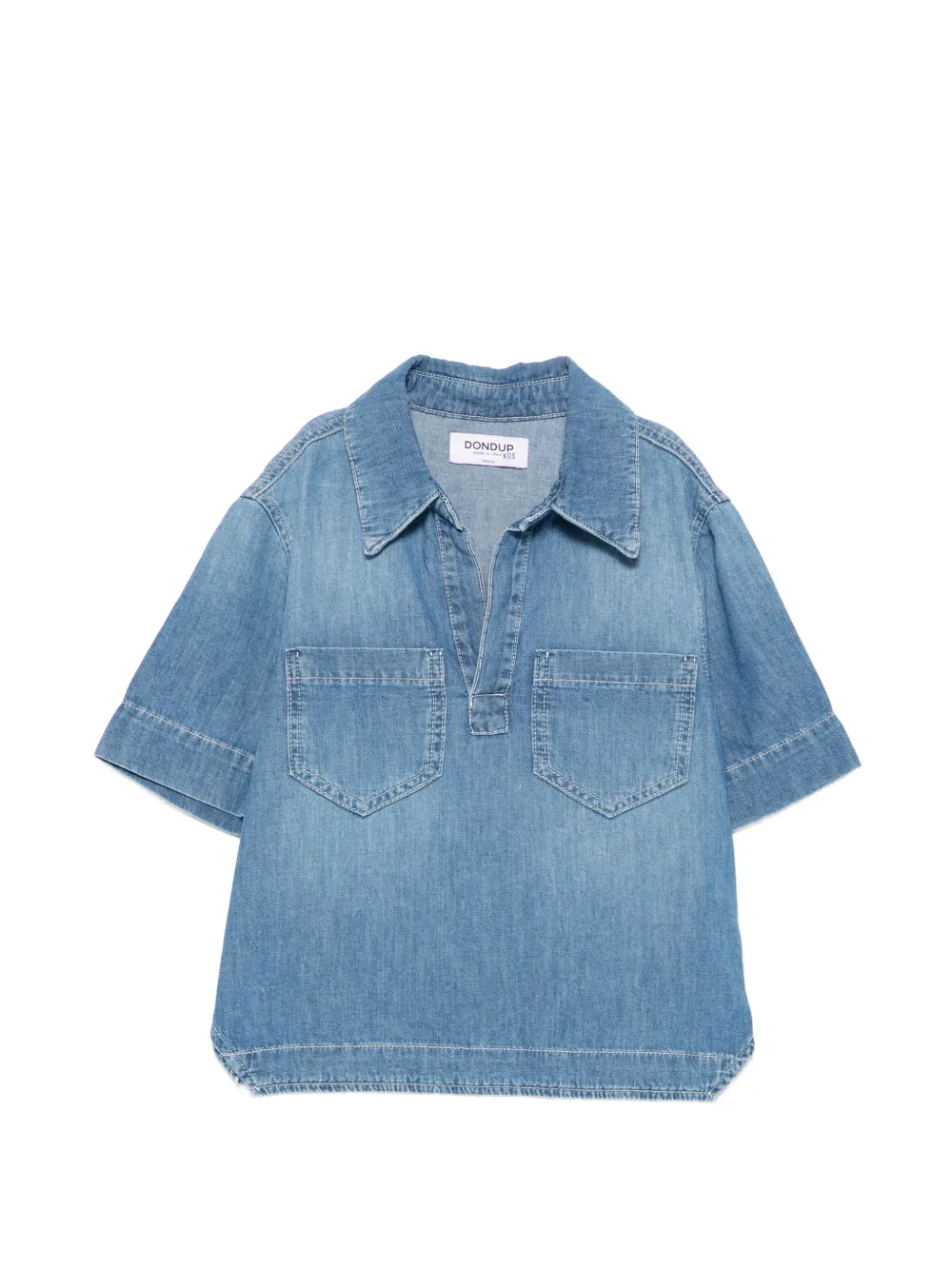 DONDUP KIDS patch-pockets shirt - Blu