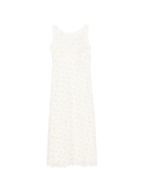 Luisa Cerano floral-appliqué midi dress