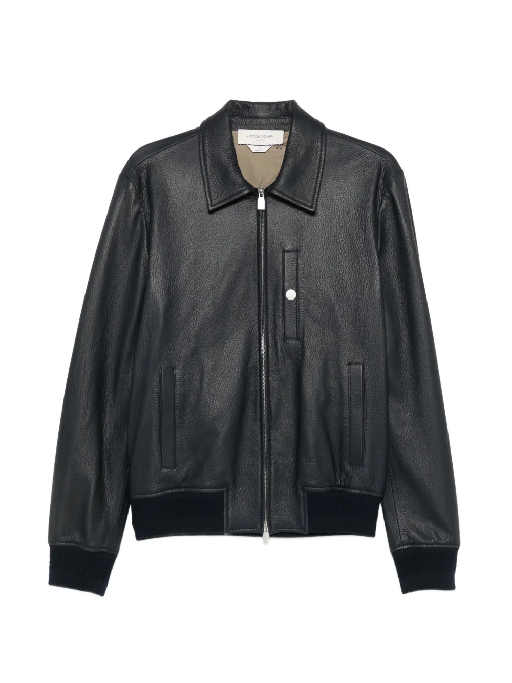 Jacob Cohën pebbled leather jacket - Schwarz