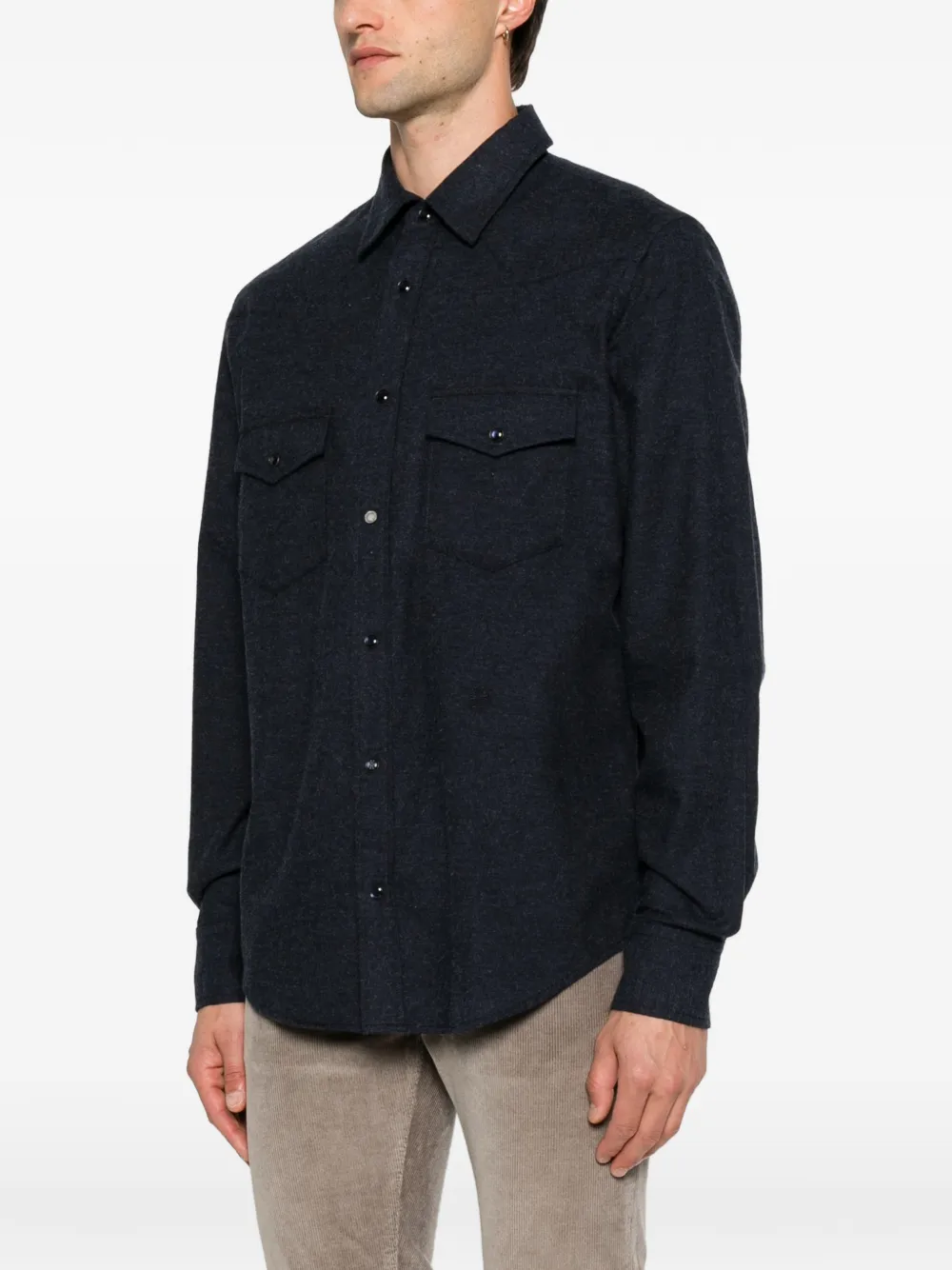 Jacob Cohën Western overhemd met klepzak Blauw