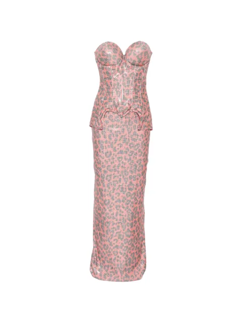 MITILIANE COUTURE sequin-embellished leopard-print skirt set (set of two)