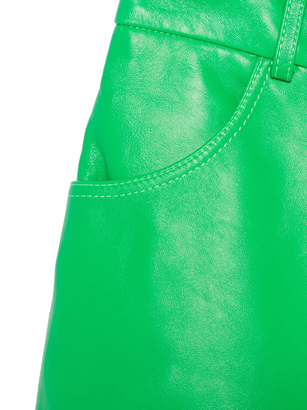 MITILIANE COUTURE Leren shorts met ritsdetail Groen