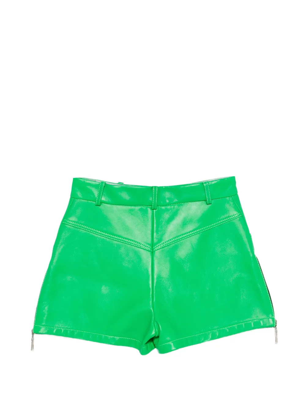 MITILIANE COUTURE Leren shorts met ritsdetail Groen