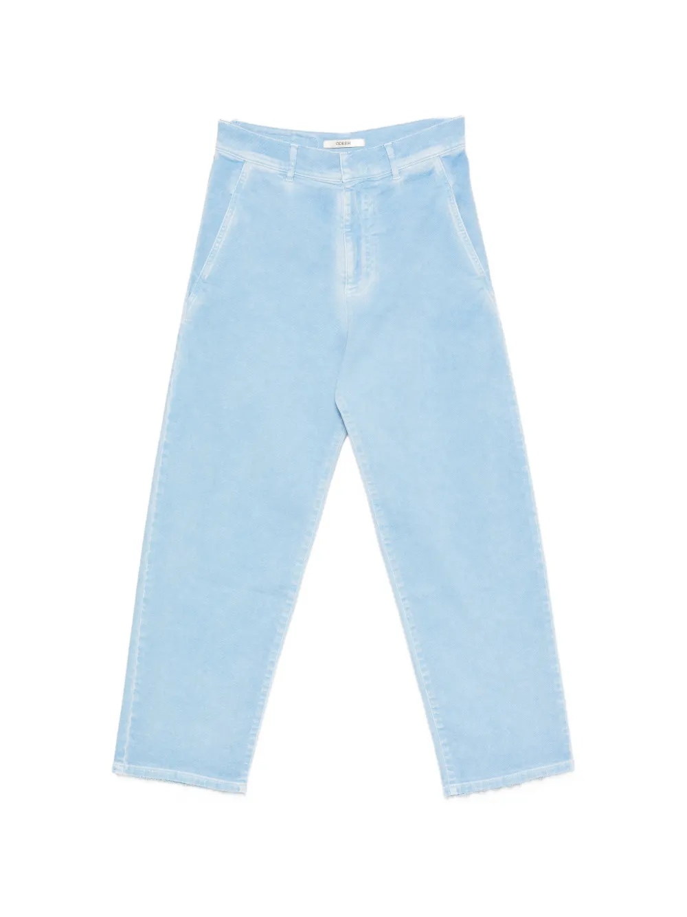 Odeeh logo-embroidered frayed jeans - Blu